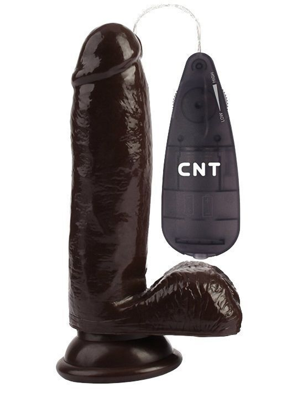 Коричневый вибратор-реалистик 6.7 Stud Realistic Dildo - 17,5 см. (Цвет: коричневый)