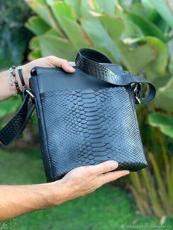 Мужская сумка из кожи питона BG-412