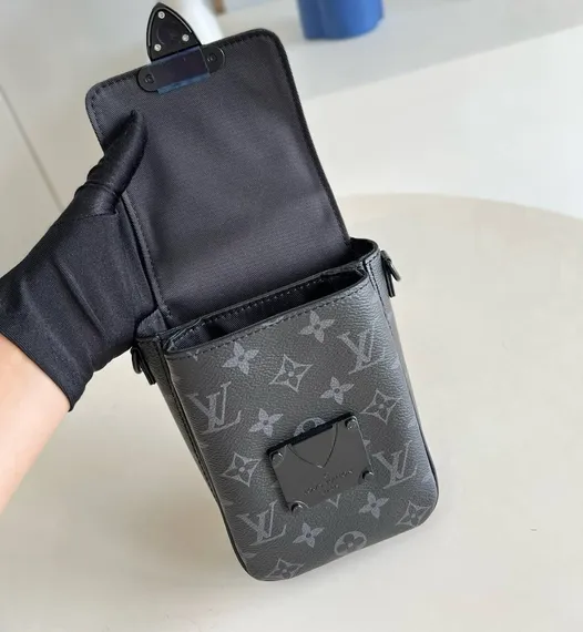 Бумажник Louis Vuitton S-lock Vertical Wearable темно-серый