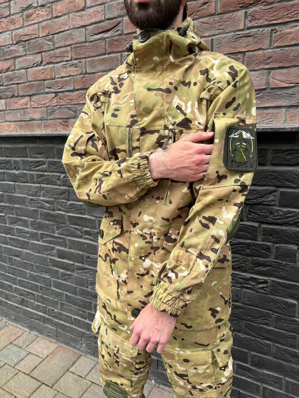Тактический костюм горка с наколенниками и налокотниками лайт мультикам