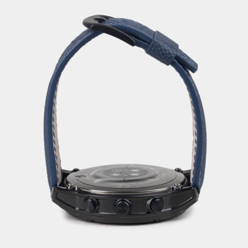 Ремешок для часов Garmin 47 mm классический из кожи теленка, синего цвета