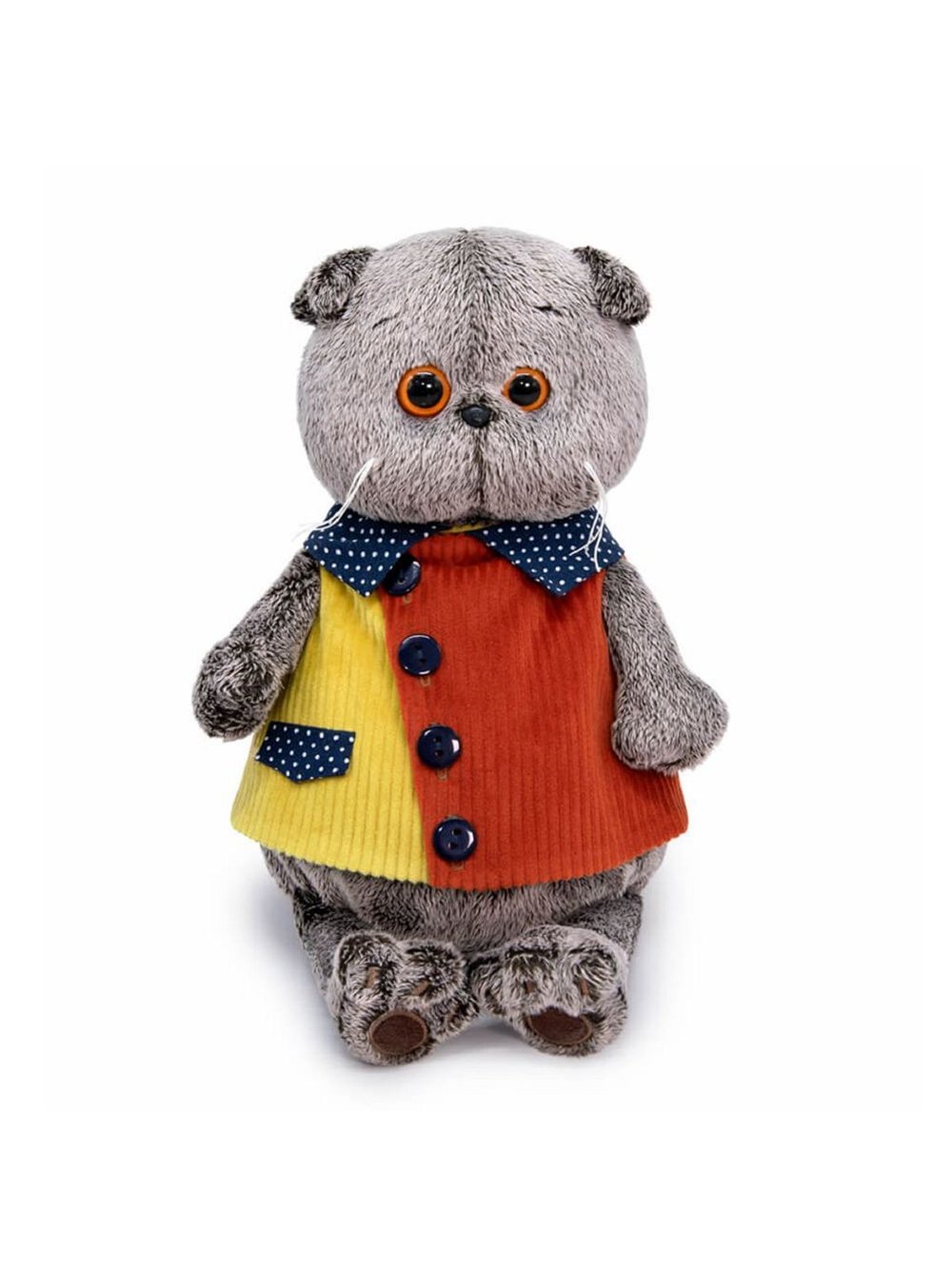 Мягкая игрушка Басик в вельветовом жилете 30 см