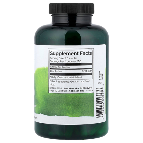 Swanson Vitamins, Пчелиная пыльца, 400 мг, 300 капсул