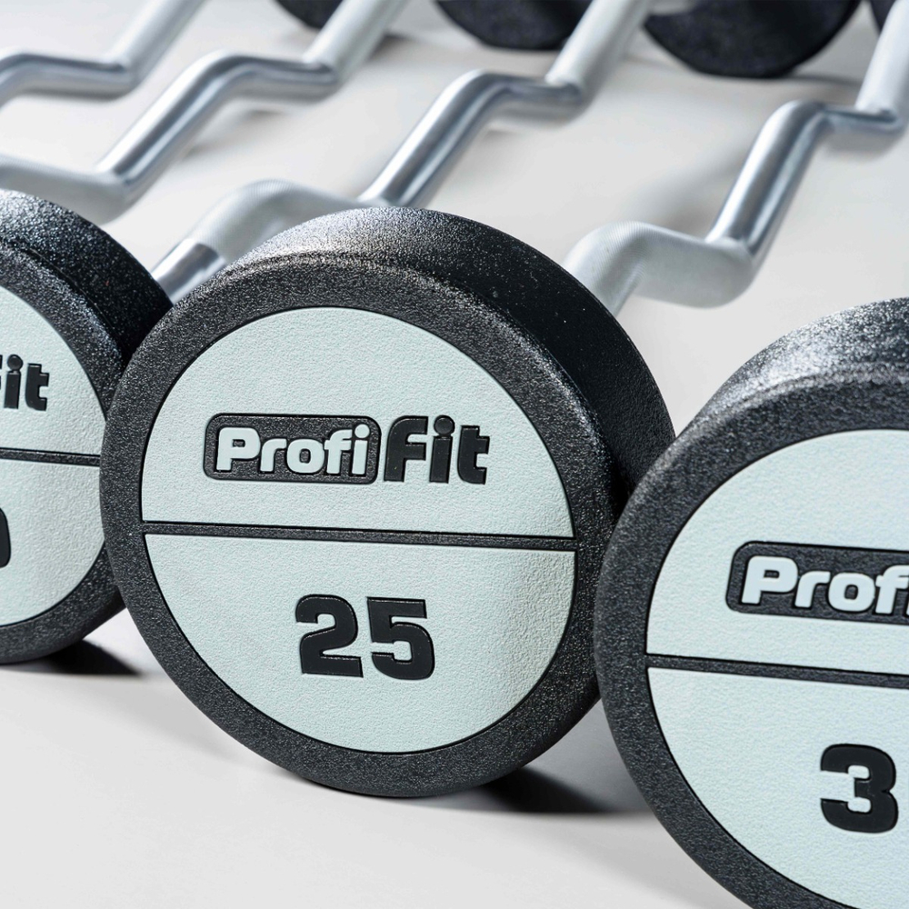 Набор изогнутых полиуретановых штанг LEVEL (шаг 5 кг, 5 шт) PROFI-FIT 10-30 кг