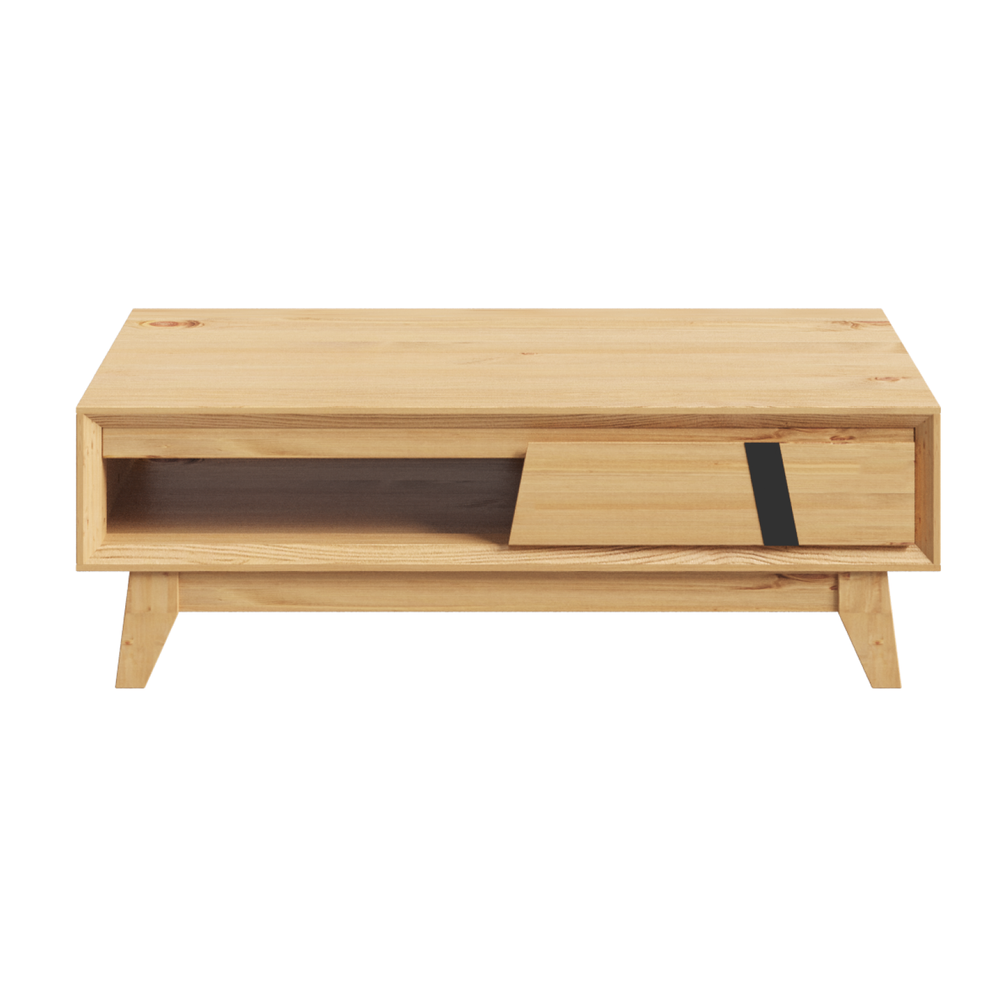 Стол журнальный ALINA из дерева, цвет светлое дерево/ черный