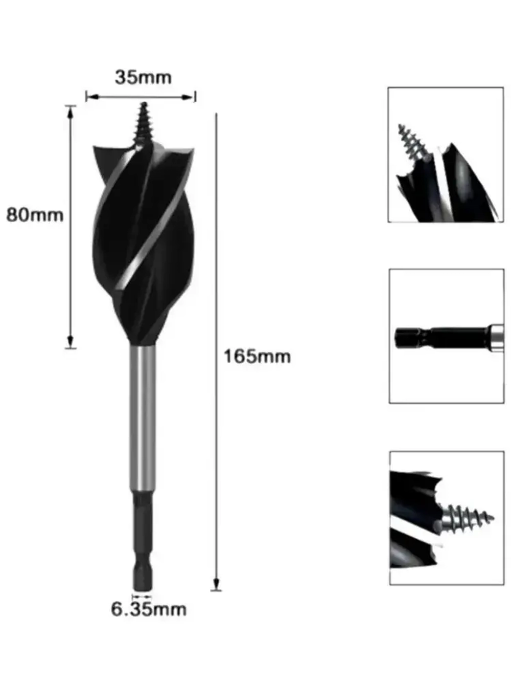 Сверло по дереву спиральное 35мм