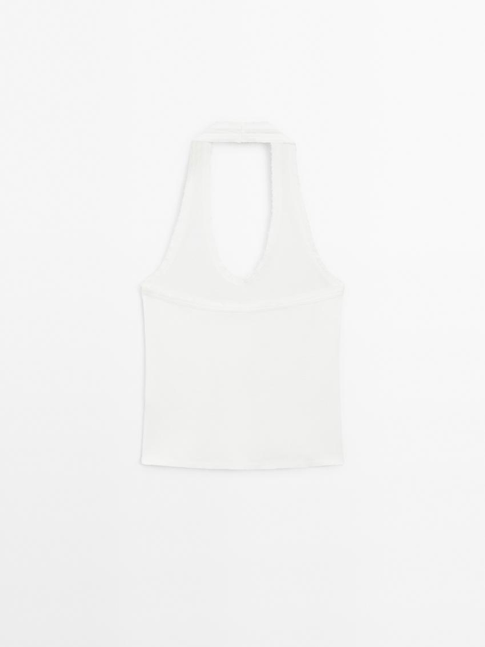 Massimo Dutti Топ облегающего кроя, натуральный, кремовый