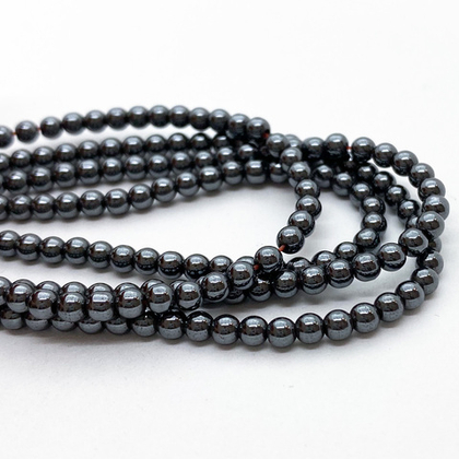 Гематит Шар бусины (имитация), цвет черный, размер около 3 мм, цена за нить 38 см