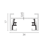 502038-P Трек 2-контактный без стыковочного паза BARRA, длина 3м, ЧЕРНЫЙ МАТОВЫЙ (плоские медные жилы, питание и заглушка в комплекте)