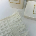 Полотенце вафельное 100*150см «Waffle» плотность 280гр/м, цвет айвори 03-009