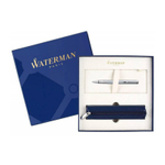 Подарочный набор Шариковая ручка Waterman Perspective, цвет: Silver CT, стержень Mbue с чехлом