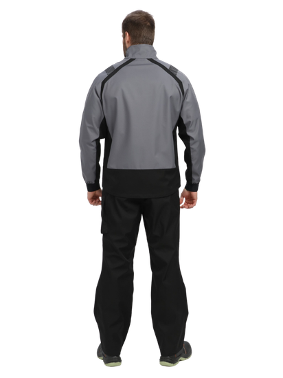 Куртка "ProfLine Leader" (серый/черный), тк.Софтшел