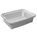 Туалет для кошек высокий с сеткой "Дюна", светло-серый 420*320*125мм, Gamma