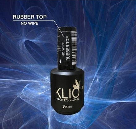Klio Top Rubber No Wipe - Топ каучуковый без липкого слоя, 15мл