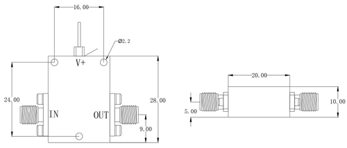 LNA-013-28-10, Малошумящий усилитель, 0.1-3 ГГц, 28 дБ