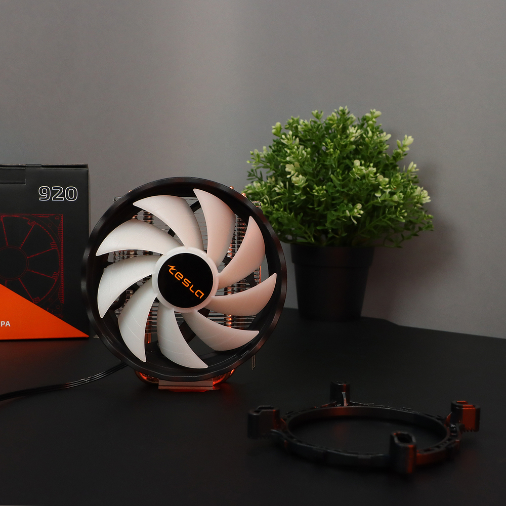 Кулер для CPU TESLA 920, 1х120мм, 1600rpm, 3-pin, Al+Cu, серебристый-черный-белый, 47CFM, 23дБ, 2-PIPE(прямой контакт), TDP 135Вт, INTEL 1700/1200/115x/775/1366, AMD AM5/AM4/AM3(+)/AM2(+)/FM2(+)/FM1/754/940/939 (TSL-920-NL)