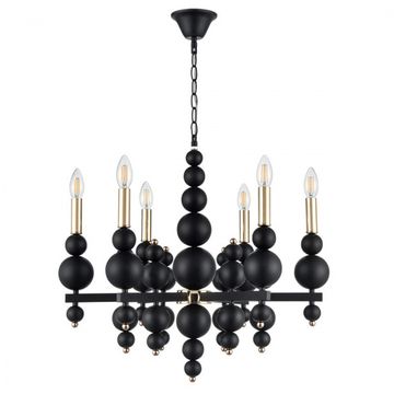 Подвесная люстра 6*E14 8106/6 черный, золотой Moderni NANA Lumion