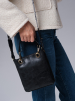 Сумка кожаная кросс-боди Deboro 30347 черный дым