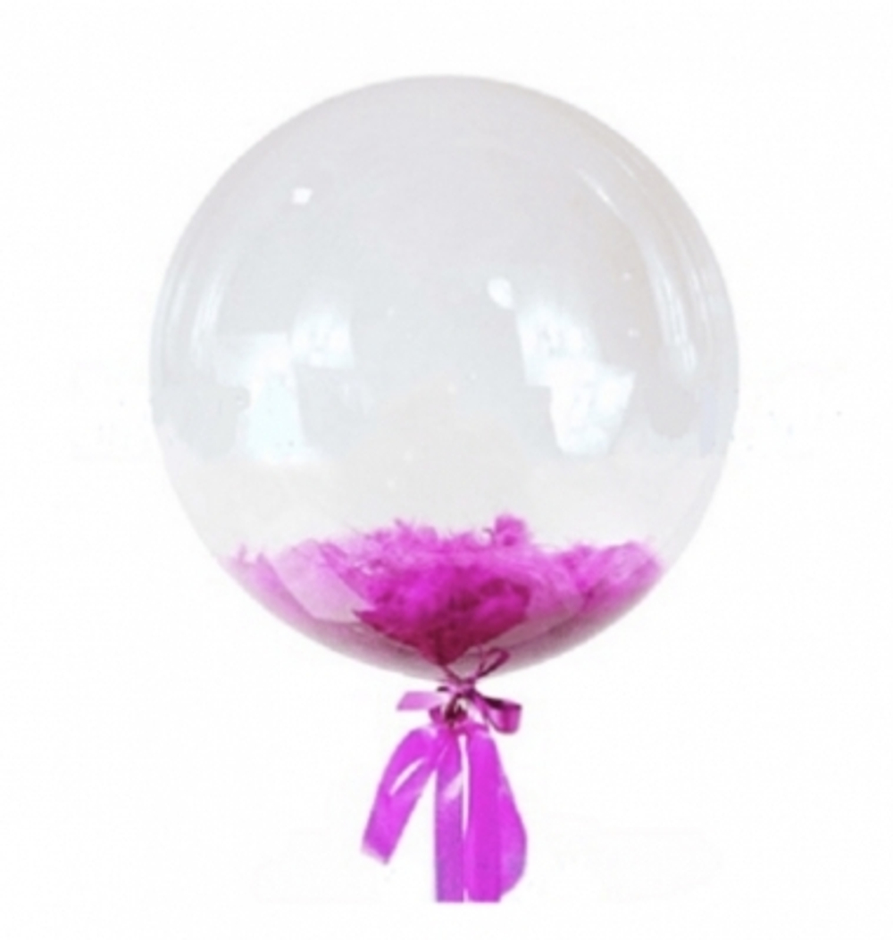 Шар BUBBLE с фукси перьями