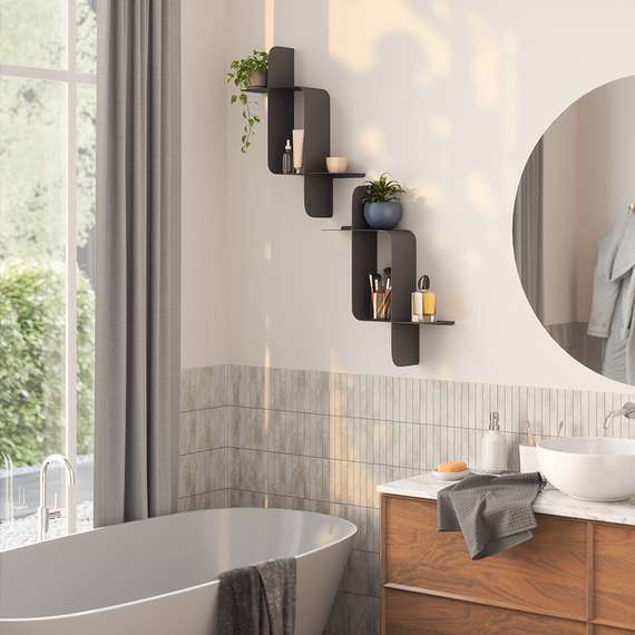 Набор металлических настенных полок montage, 2 шт., черные