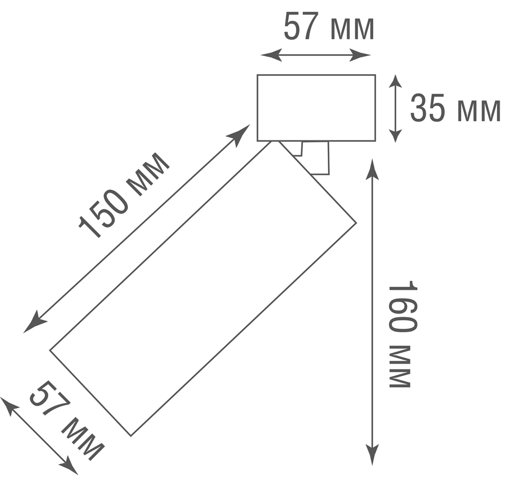 Donolux Led св-к накладной, поворотный GU10, D57хH190мм, IP20, черный RAL9005, без лампы DL18895R1B ST