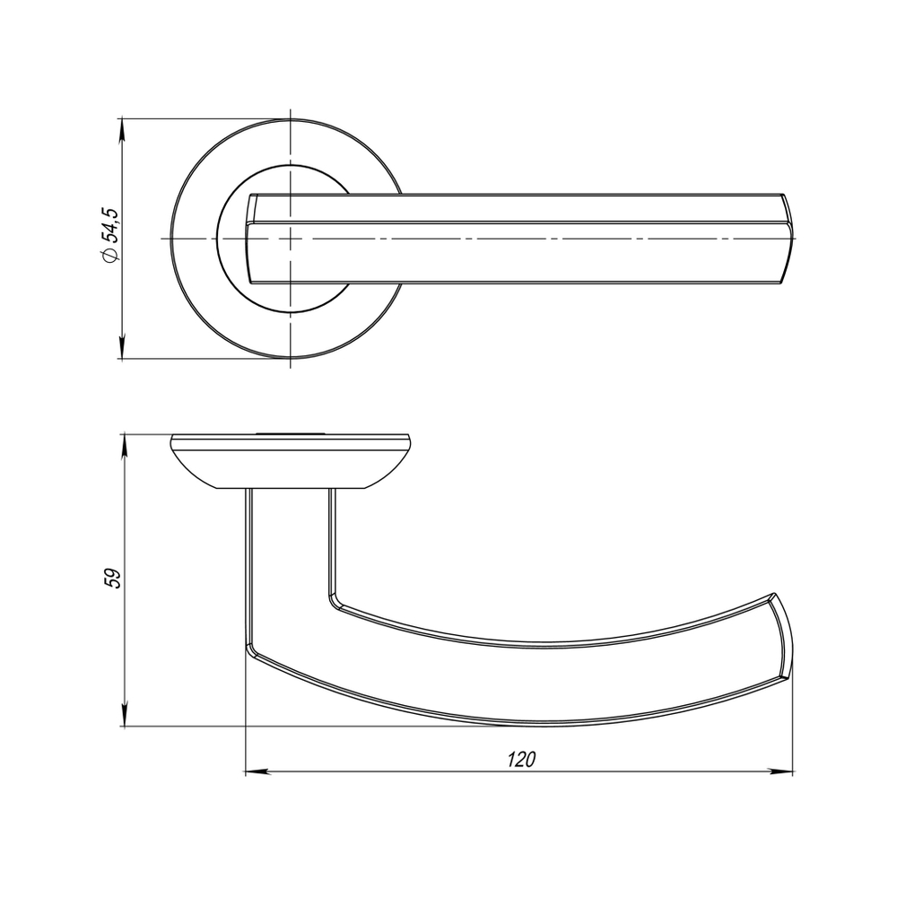 Ручка раздельная R.JR54.SIGMA (SIGMA JR) SN/CP-3 матовый никель/хром 105мм