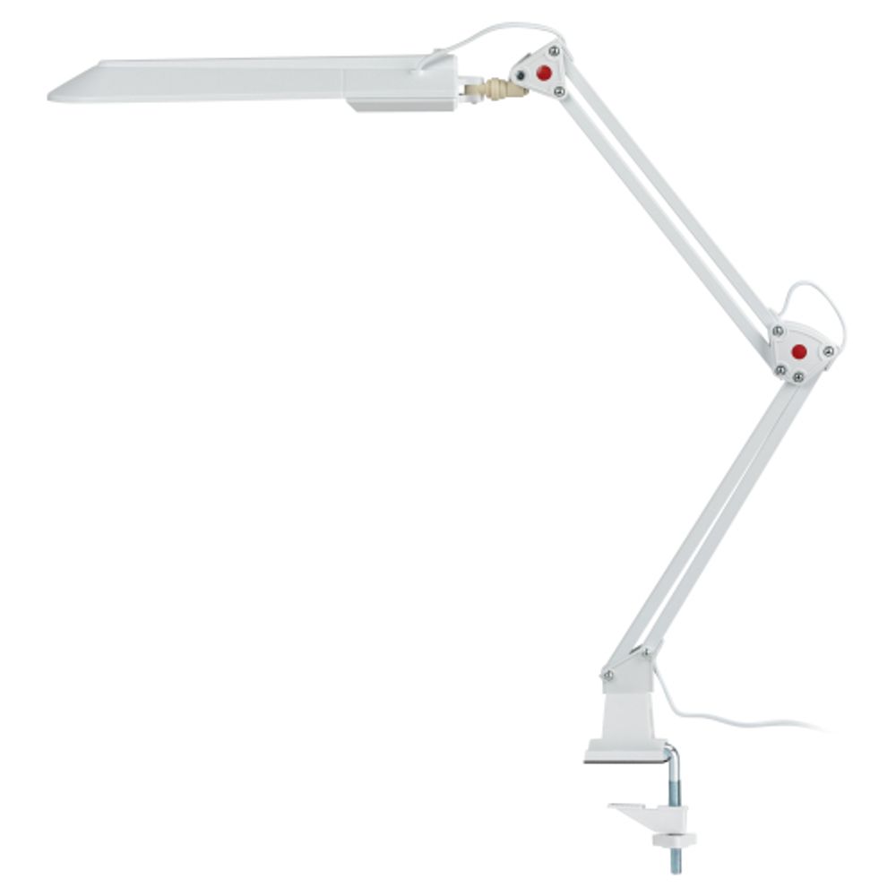 Настольный светильник ЭРА NL-201-G23-11W-W с лампой PL на струбцине белый | Настольные светильники под лампу