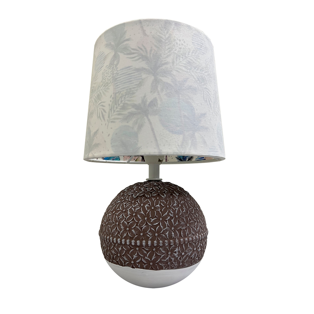 Настольный светильник 1х40Вт Е14, керамика/ткань, коричневый