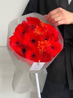 Букет из гербер в красном оттенке 15 шт