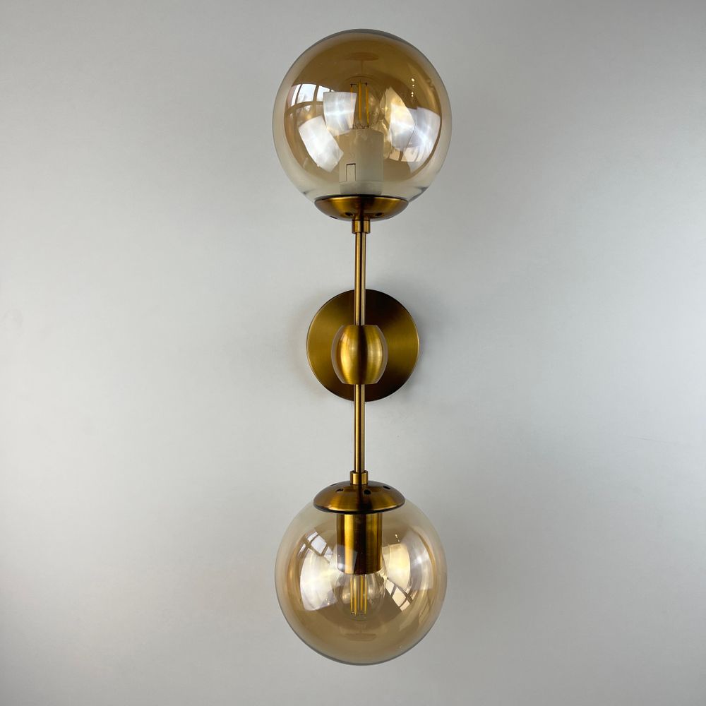 Бра Modo Sconce 2 Globes Gold By Imperiumloft