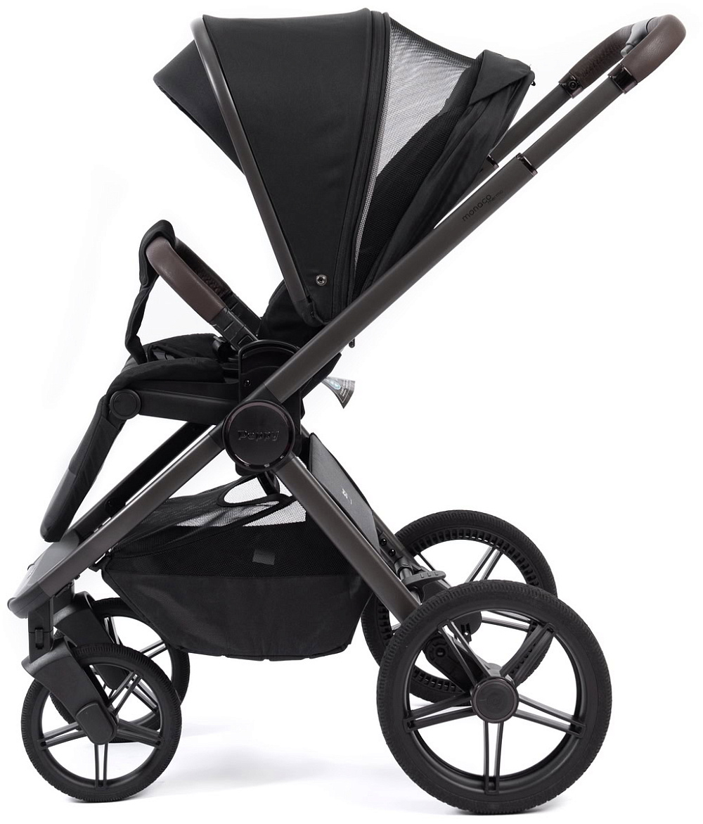 Детская коляска Peppy Monaco Thermo 3 в 1 с автокреслом Rise Milk Black