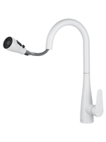 Смеситель для кухни с выдвижным изливом WONZON & WOGHAND, Белый матовый (WW-121E201B-MW)