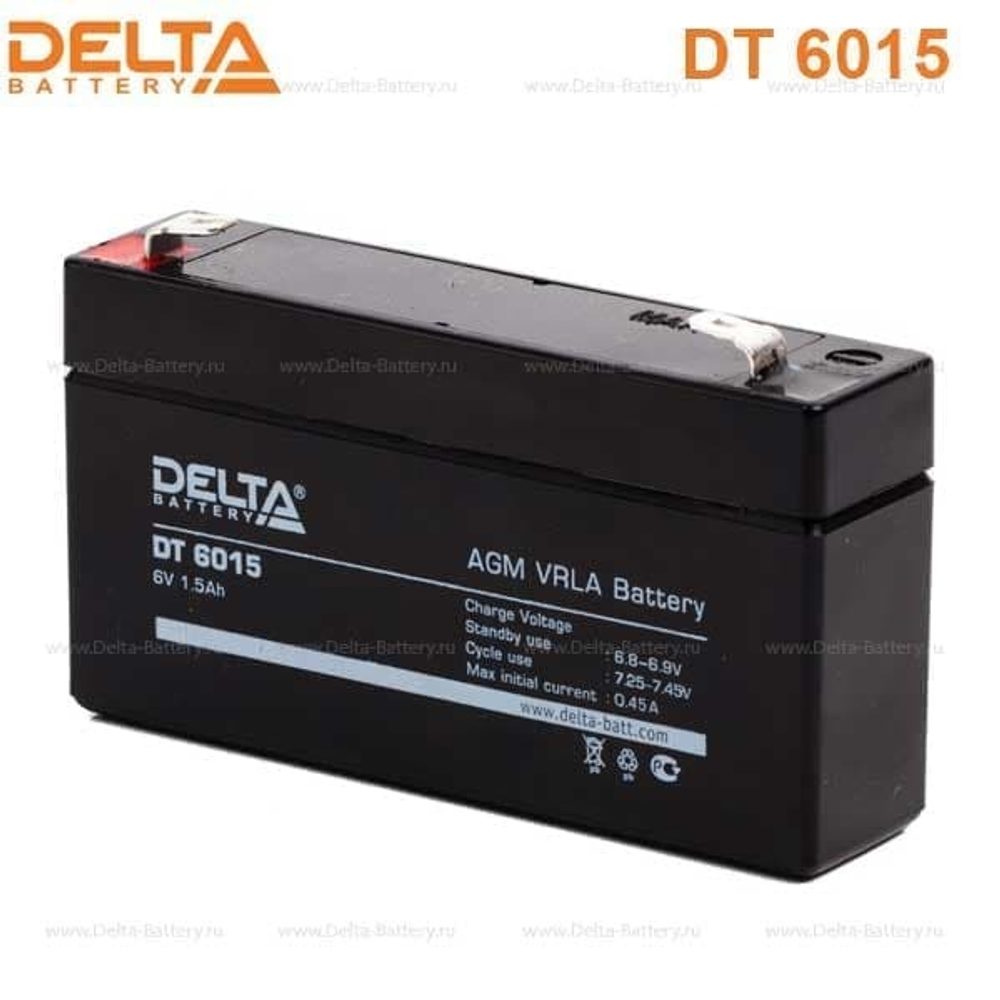 Аккумуляторная батарея Delta DT 6015 (6V / 1.5Ah)