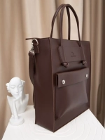 Сумка тоут коричневая из экокожи