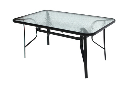 Стол прямоугольный Garden Story арт.SC-094 90х150см (каркас черный, столешница стекло)