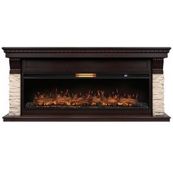 Каминокомплект: Очаг Royal Thermo Aurora RTFP/P-AR60LS, портал Michigan 60, камень мол., шп. тем.дуб