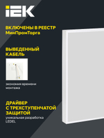 Светильник LED-панель ДВО 1201 40Вт 5000К IP54 595х595мм микропризма LIGHTING PRO IEK