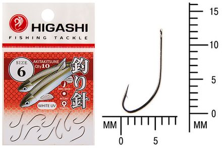 Крючки HIGASHI Akitakitsune #6 White UV