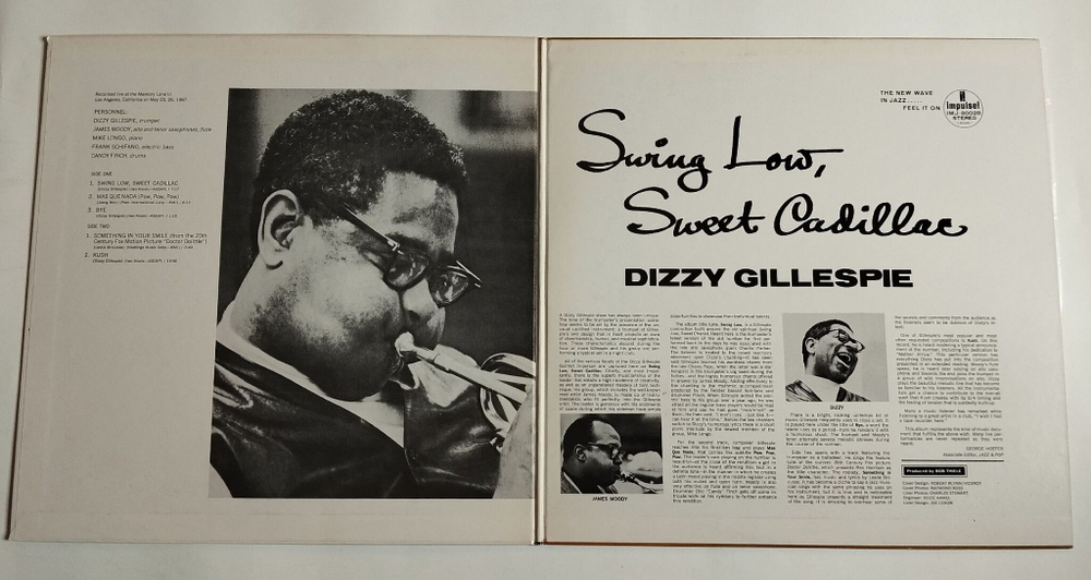 Винтажная виниловая пластинка LP Dizzy Gillespie Swing Low, Sweet Cadillac (Japan 1985) (No Obi)