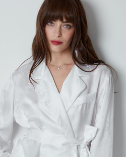 Костюм в пижамном стиле из вискозы Гуччи белый