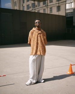 Baggy Trousers Ragged LOGO Melange