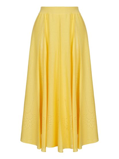 Женская юбка желтого цвета из вискозы - фото 1