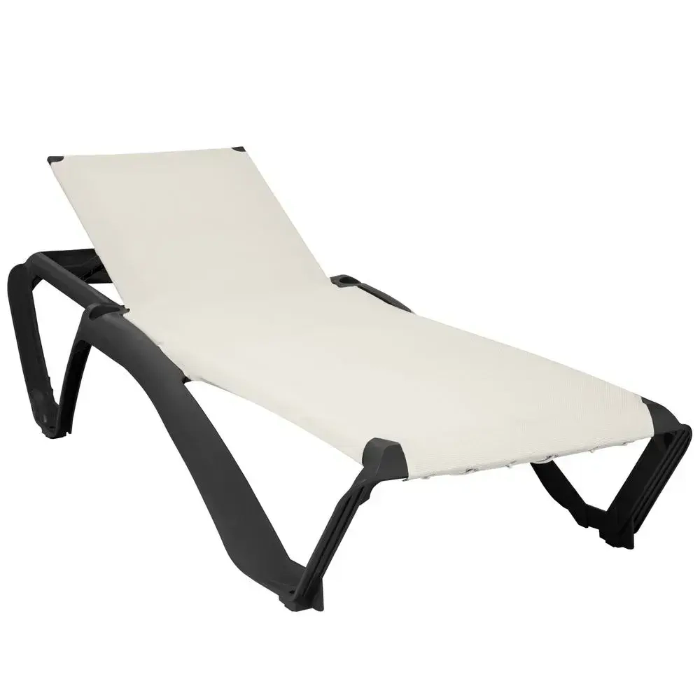 Шезлонг MIAMI с тканью Ткань слоновая кость, каркас: антрацит 1915х390мм