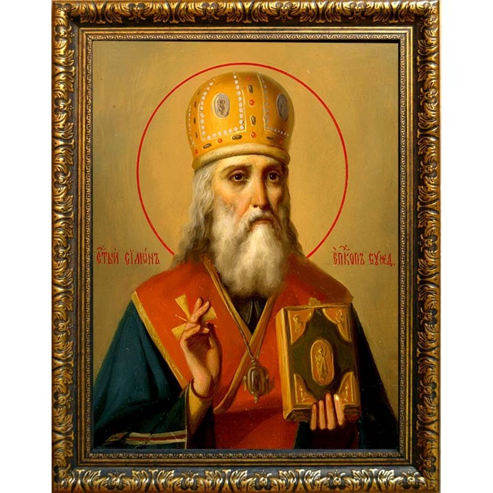 Симон Печерский, Владимирский, Суздальский, епископ, святитель. Икона на холсте.