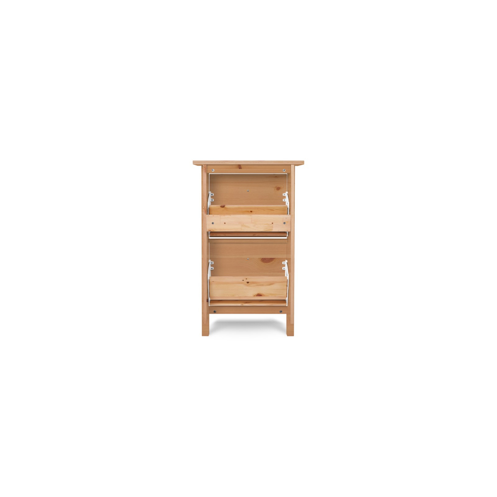 Обувница 2 ящика КЫМОР (HEMNES), 59х22х101 см, светло-коричневый