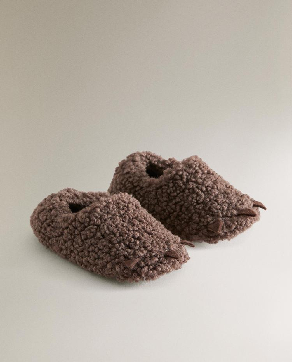 ZARA HOME ДЕТСКИЕ ТАПОЧКИ С КОГТЯМИ, КОРИЧНЕВЫЙ