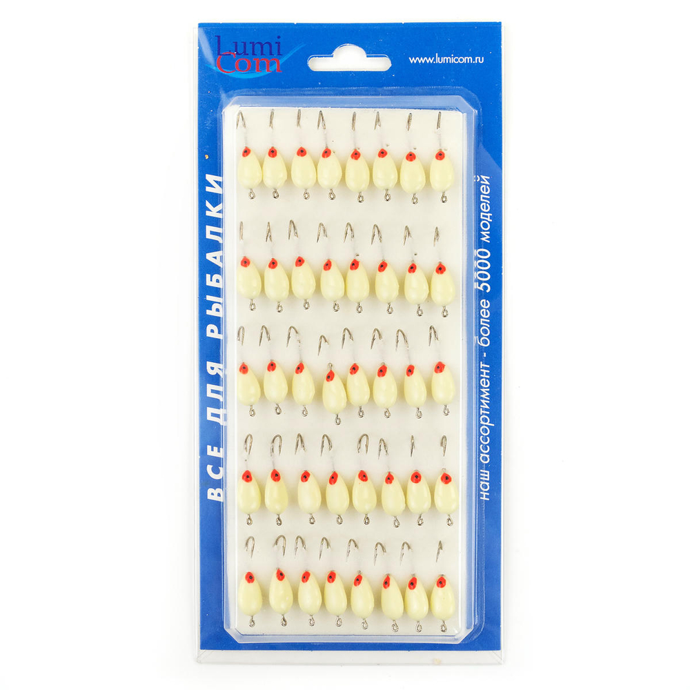 Мормышка фосфорная плавающая Lumicom 102, №6 Long+,P (набор 40шт)