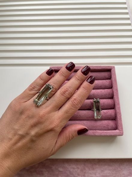 Перстень прямоугольный "Smoky", 32мм