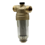 Фильтр самопромывной TIM 1/2" с манометром в стеклянном корпусе