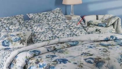 Постельное белье семейное Mirabello Moon Flowers U04 Azzurro